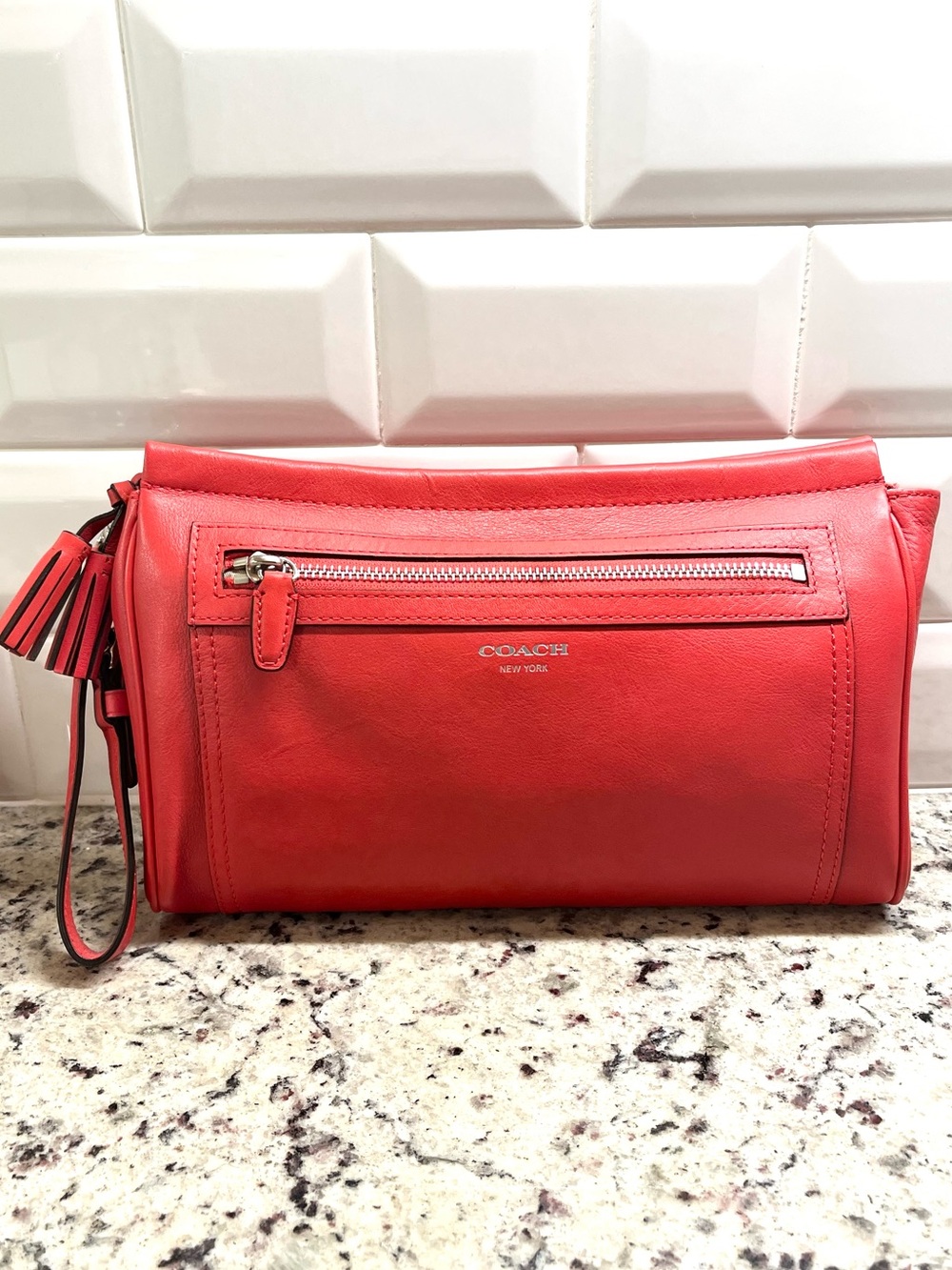 Coach Legacy Red Wristlet Clutch EUC